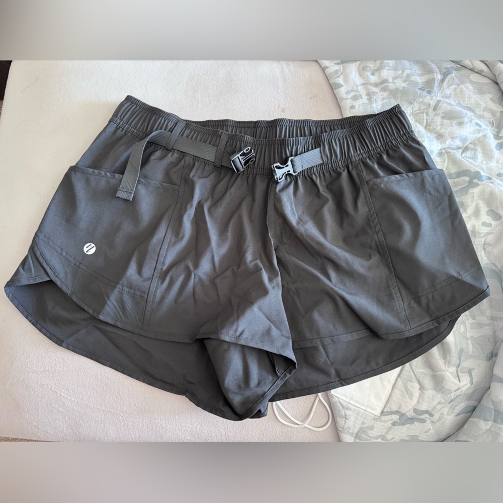 Black Swim Shorts with Buckle Detail